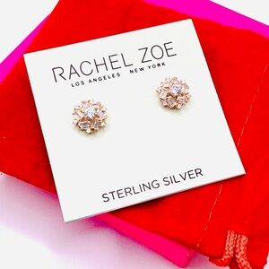 Rachel Zoe Silver Crystal Stud Earrings